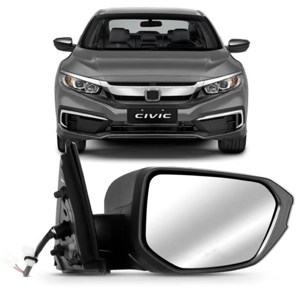 Retrovisor Civic 2017 Até 2021 Eletrico Tres Fios Lado Direito