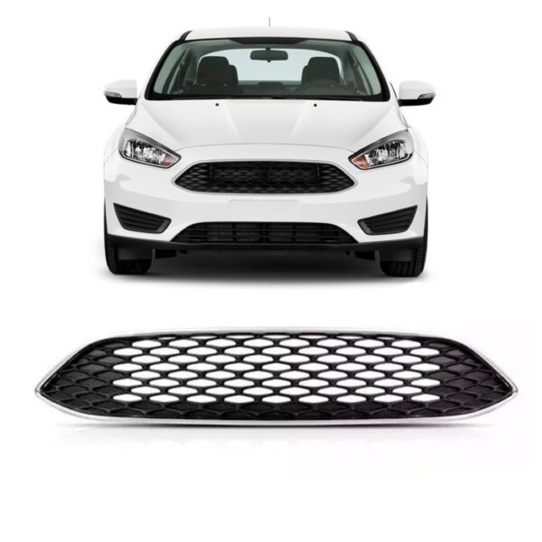 Grade Dianteira Focus 2016 A 2019 Moldura Colmeia 1a Linha