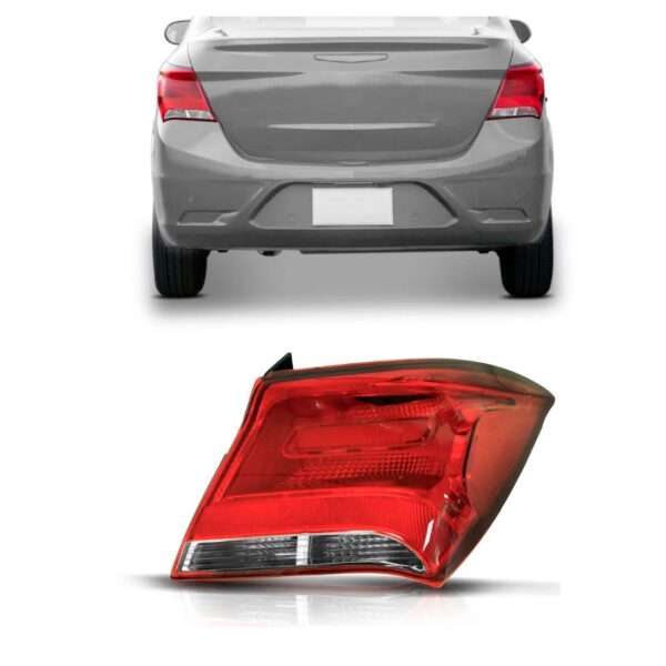 Lanterna Traseira Prisma 2017 A 2019 Bicolor Com Soquete Lado Direito