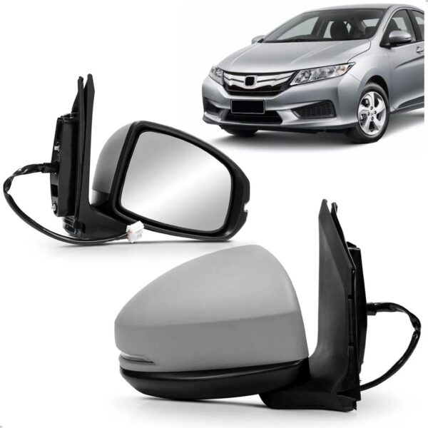 Retrovisor City 2015 A 2021 Eletrico Com Pisca Capa Primer Lado Direito