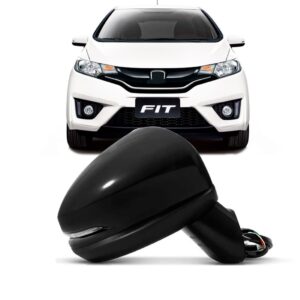 Retrovisor Fit 2014 A 2021 Eletrico C/sinaleira Capa Preta Lado Direito