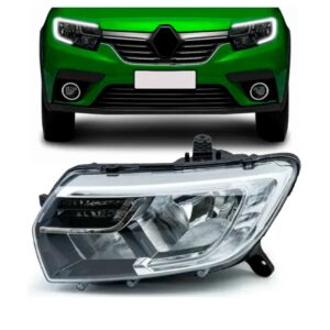 Farol Logan Sandero 2020 2021 Manual Com Led 1ª Linha - Esquerdo/motorista