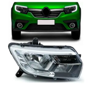 Farol Logan Sandero 2020 2021 Manual Com Led 1ª Linha Direito/passageiro