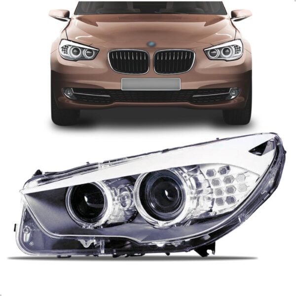 Farol Para Bmw Serie 5 2011 12 13 2014 Eletrico C/ Motor Led Lado Esquerdo