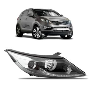 Farol Sportage Lx 13/16 Eletrico Sem Motor Com Led 1ª Linha Direito/passageiro