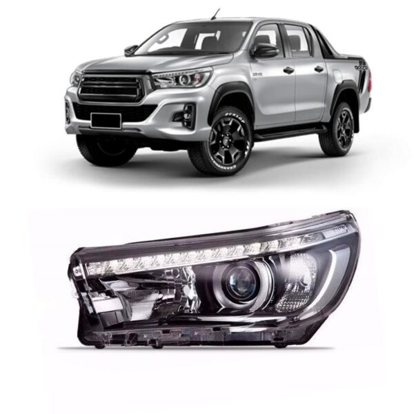 Farol Hilux Pick Up 16/20 Elétrico Com Led E Motor 1ª Linha Esquerdo/motorista