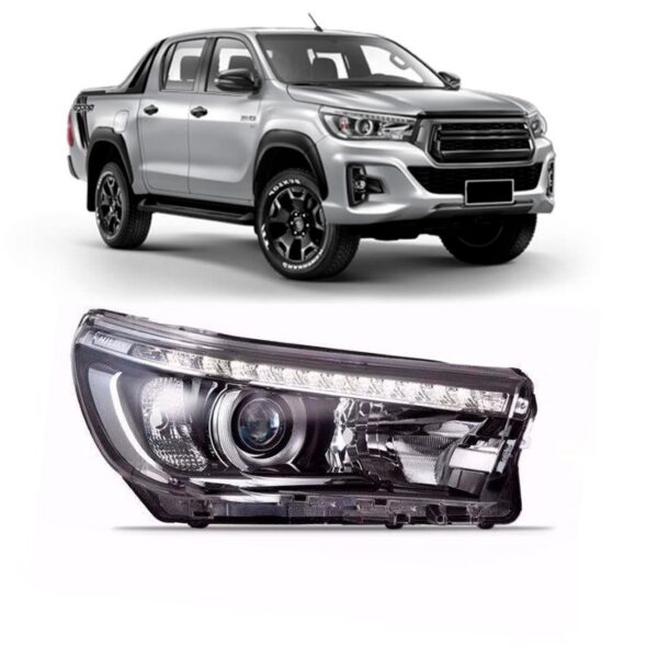 Farol Hilux Pick Up 16/20 Elétrico Com Led E Motor 1ª Linha - Direito/passageiro