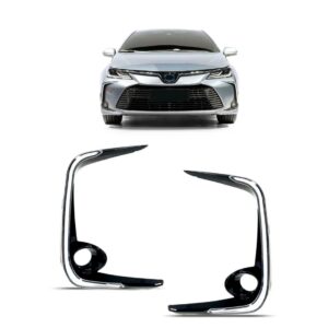Par Moldura Milha Corolla 2020 A 2021 Cromada Cromado