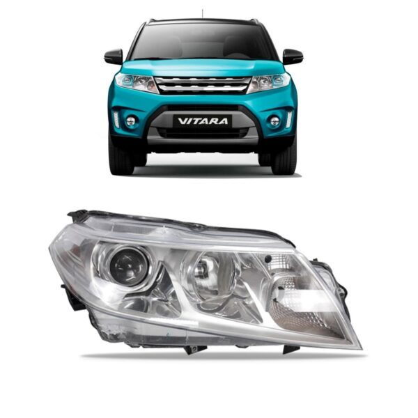 Farol Vitara 2016 A 2019 Eletrico Com Motor Cromado 1ª Linha Direito/passageiro