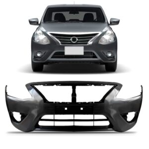 Parachoque Dianteiro Versa 2015 A 2019 C/furo Reboque Tampa Cinza-escuro