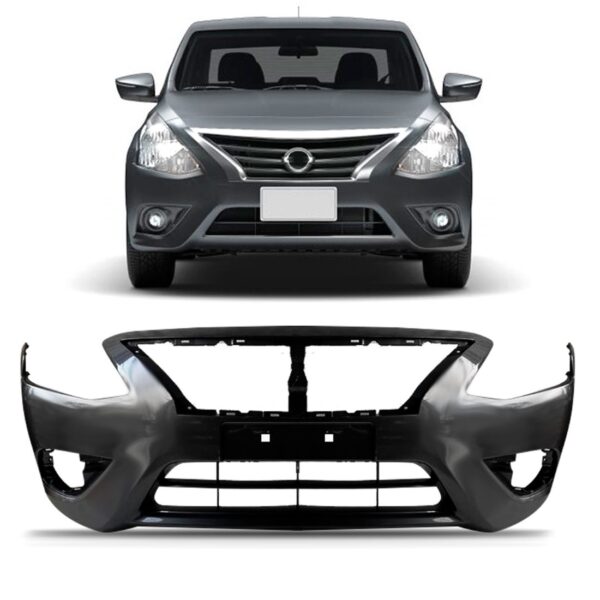 Parachoque Dianteiro Versa 2015 A 2019 C/furo Reboque Tampa Cinza-escuro