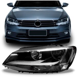 Farol Para Jetta 2016 2017 2018 Manual Com Led 1ª Linha - Esquerdo/motorista