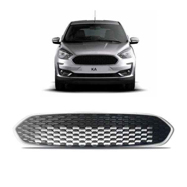 Grade Radiador Ka 2019 A 2020 Colmeia Com Friso 1a Linha Cinza