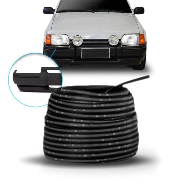 Friso Do Parachoque Escort 1987 A 1992 Cor Preto Rolo 50 M