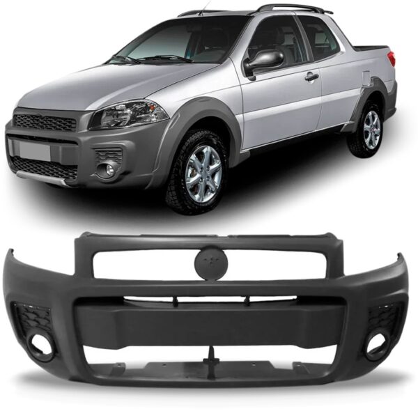 Parachoque Diant Strada Working 14 A 19 C/furo Cinza Escuro Cinza-escuro