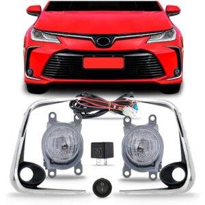Kit Farol Milha Corolla 2020 A 2021 Com Led Friso Crom Drl
