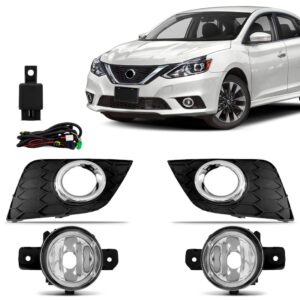 Kit Farol Milha Auxiliar Sentra 2019 A 2021 Com Foco Simples