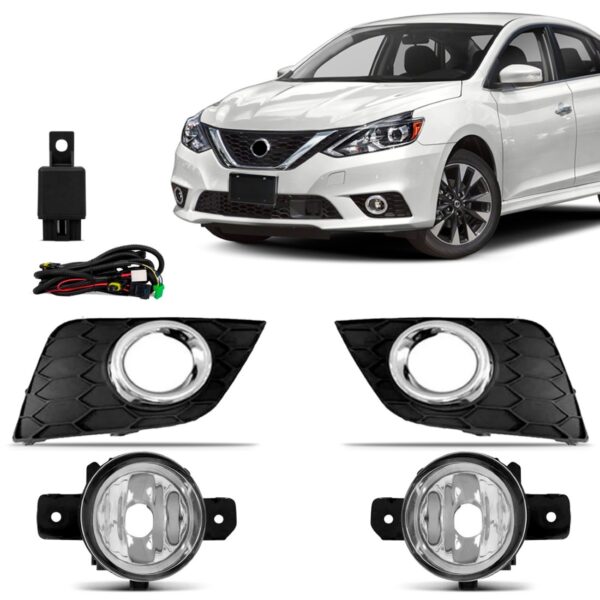 Kit Farol Milha Auxiliar Sentra 2019 A 2021 Com Foco Simples