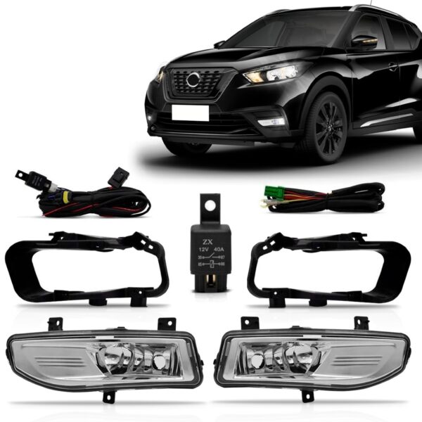 Jogo Farol Milha Auxiliar Kicks 2017 2018 2019 2020 Led Drl