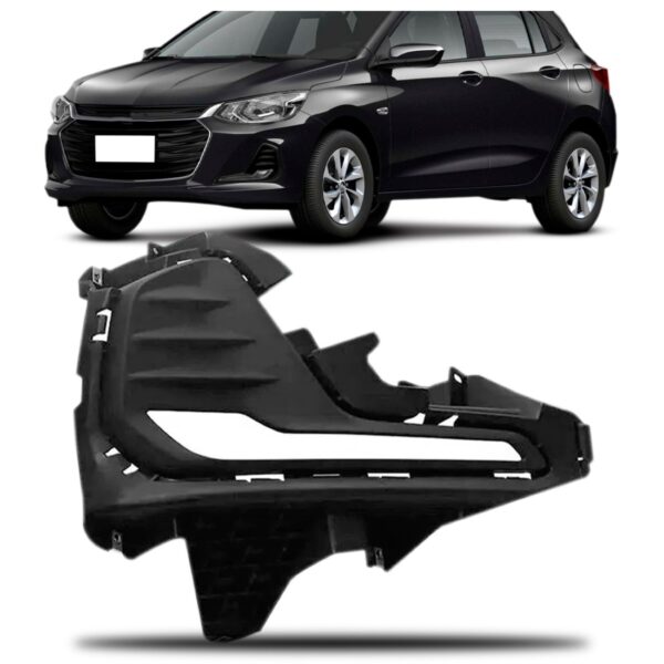 Moldura Farol Milha Onix 2020 2021 Com Furo Drl Com Garantia Lado Direito