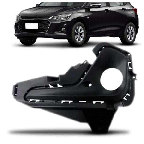 Moldura Farol Milha Onix 2020 A 2021 Com Furo Mega Desconto Lado Direito