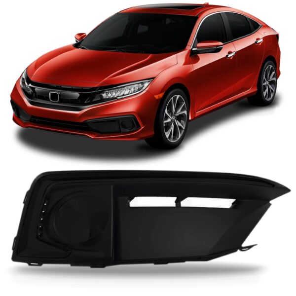 Moldura Farol De Milha Civic 2019 A 2022 C/ Furo Milha Lado Direito