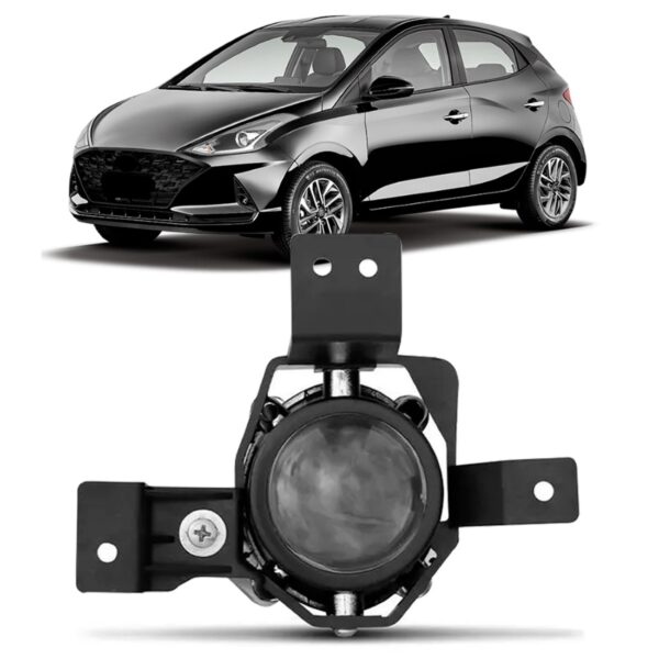 Farol Milha Hb20 2020 21 Foco Simples Mascara Negra 1ª Linha - - Direito Passageiro