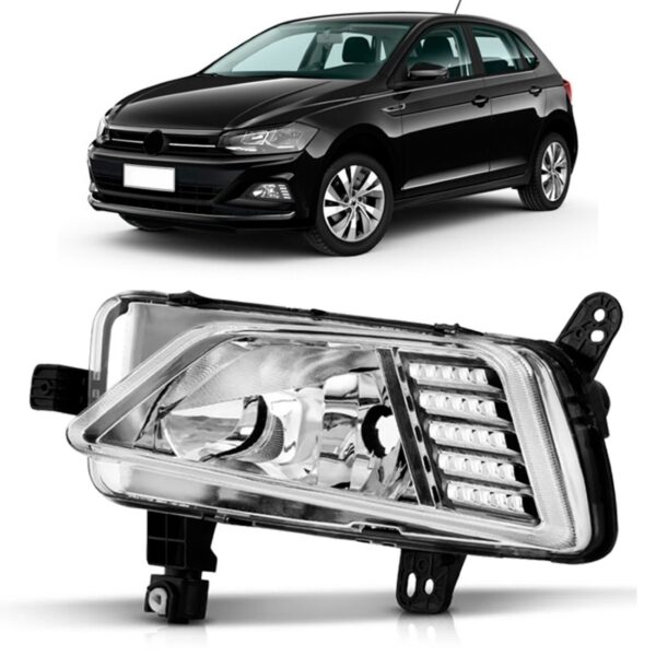 Farol Milha Auxiliar Polo 2018 2019 2020 Led Luz Diurna Drl Lado Direito