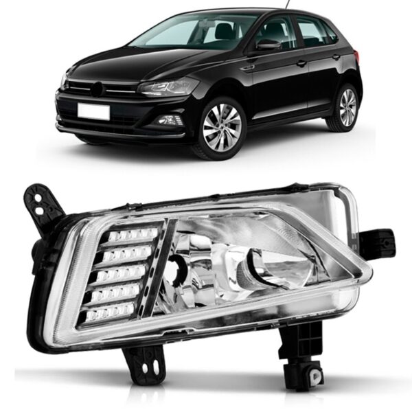 Farol Milha Auxiliar Polo 2018 2019 2020 Led Luz Diurna Drl Lado Esquerdo