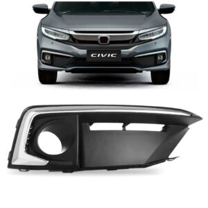 Moldura Milha Civic 2020 A 2021 Com Friso Cromado Lado Direito