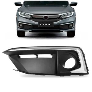 Moldura Milha Civic 2020 A 2021 Com Friso Cromado Lado Esquerdo