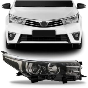 Farol Toyota Corolla 2014 15 16 17 Cromado Com Led 1ª Linha Direito/passageiro
