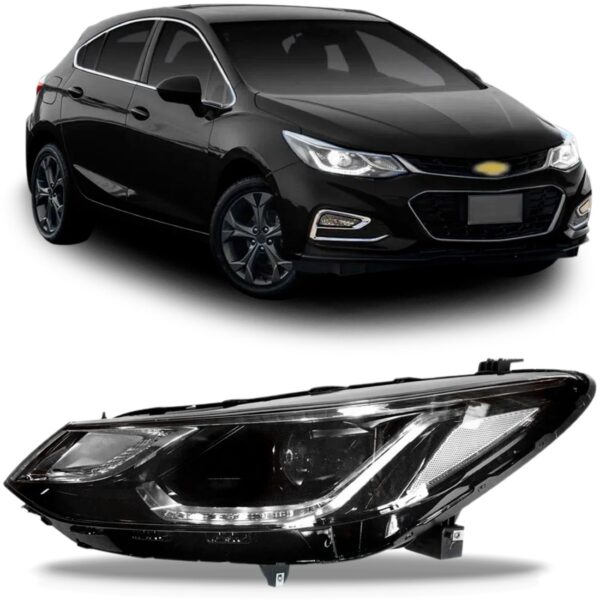 Farol Cruze 17 18 19 2020 21 22 Elétrico Com Motor 1ª Linha - Esquerdo/motorista