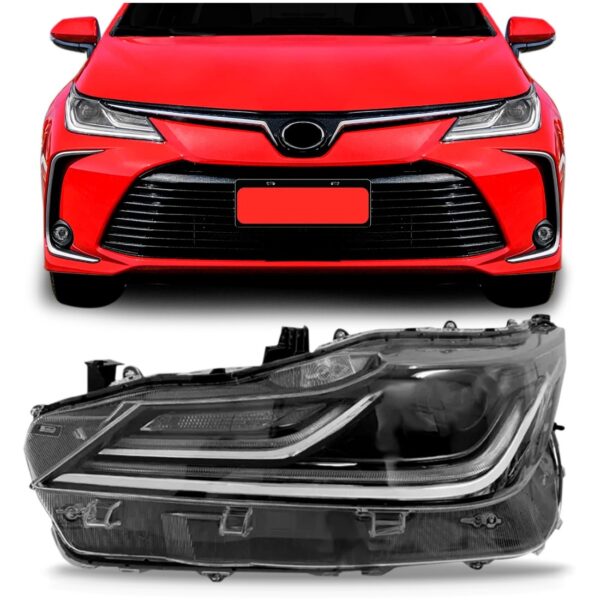 Farol Corolla 2020 A 2021 Elétríco Sem Motor 1ª Linha Esquerdo/motorista
