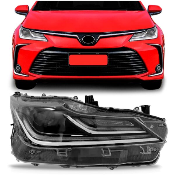 Farol Corolla 2020 A 2021 Elétríco Sem Motor 1ª Linha - Direito/passageiro