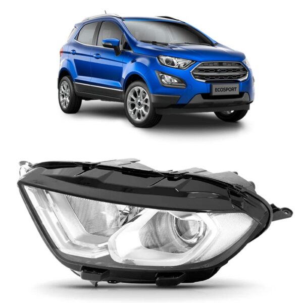 Farol Ecosport 2018 2019 2020 Manual Com Led 1ª Linha Esquerdo/motorista
