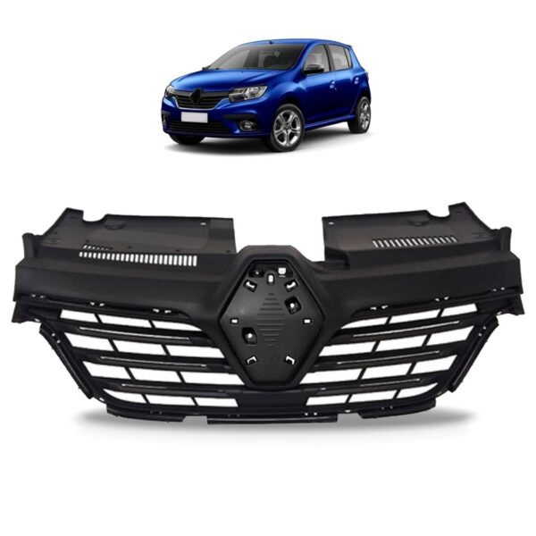 Grade Radiador Logan Sandero 2020 2021 2022 A 2024 1a Linha Prateado