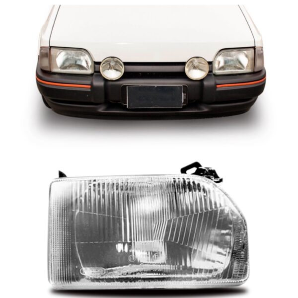 Farol Escort 1987 1988 89 90 91 92 93 94 Lente Policarbonato Lado Esquerdo