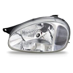 Farol Corsa 2000 A 2002 Carcaça Preta Lente Policarbonato Lado Esquerdo