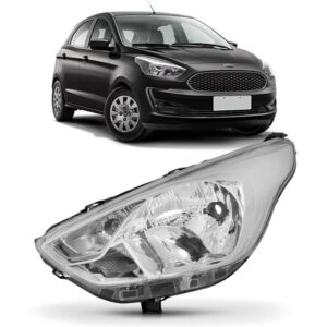 Farol Ford Ka 2019 2020 2021 2022 Cromado 1ª Linha - Esquerdo/motorista