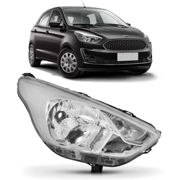 Farol Ford Ka 2019 2020 2021 2022 Cromado 1ª Linha Direito/passageiro