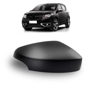 Capa Retrovisor Sandero Logan 14/2020 C/furo Sinaleira Preta Lado Direito