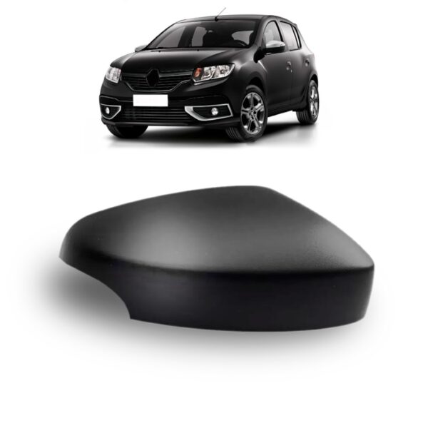 Capa Retrovisor Sandero Logan 14/2020 C/furo Sinaleira Preta Lado Direito