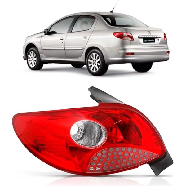 Lanterna Traseira 207 2008 A 2010 Sedan Vermelha Lado Esquerdo