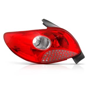 Lanterna Traseira 207 2008 A 2010 Sedan Vermelha Lado Esquerdo