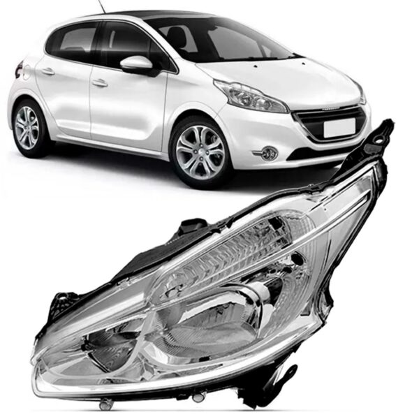 Farol Peugeot 208 2012 13 2014 15 16 Com Led E Drl 1ª Linha - Esquerdo/motorista