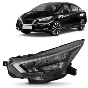 Farol Versa 2020 2021 2022 Manual Com Led 1ª Linha Esquerdo/motorista