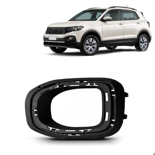 Moldura Milha T-cross 2019 A 2022 Com Furo Esquerdo Preto Esquerdo