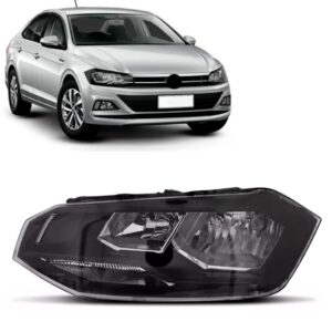 Farol Polo Virtus 18 2019 2020 Manual C/friso Preto 1ª Linha - Esquerdo/motorista