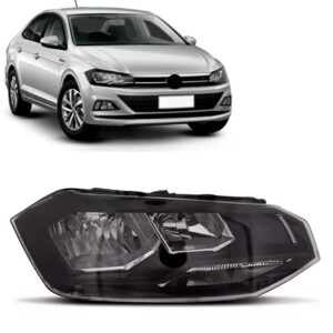 Farol Polo Virtus 18 2019 2020 Manual C/friso Preto 1ª Linha Direito/passageiro